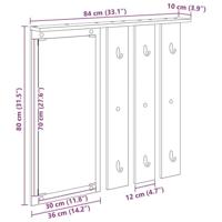 Wandgemonteerde kapstok met plank Zwart eiken 84 x 10 x 80 cm - thumbnail