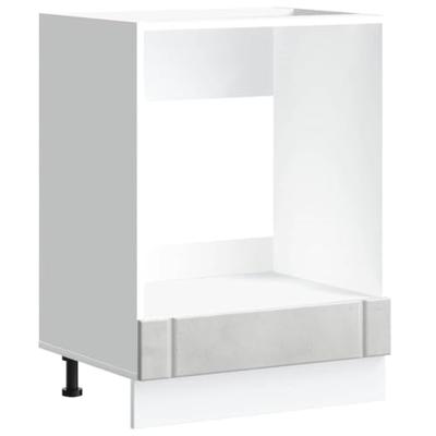 Ovenkast Lucca bewerkt hout betongrijs