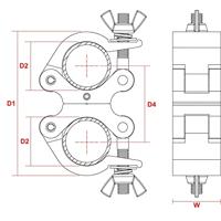 BeamZ BC50-500D Swivel Coupler 500kg - Alu - thumbnail