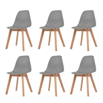 VidaXL Eetkamerstoelen 6 st kunststof grijs VidaXL Eetkamerstoelen 6 st kunststof grijs