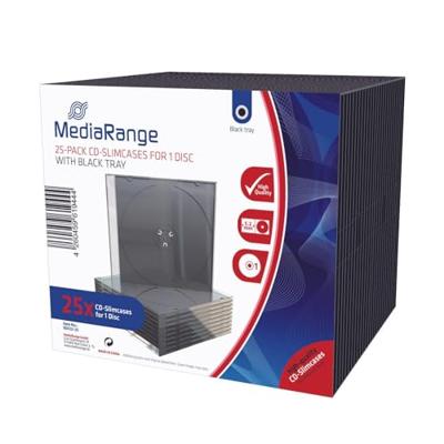 MediaRange BOX32-25 CD-doosje Slimline doosje 1 schijven Zwart, Transparant