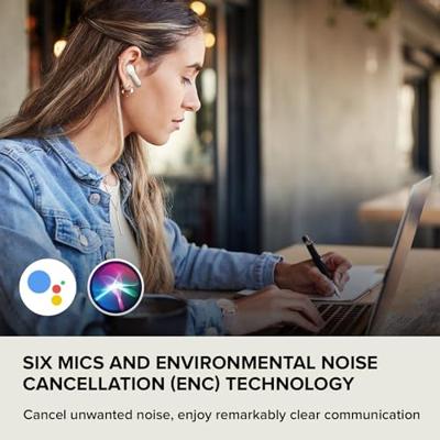 CREATIVE Zen Air Plus Lichte, echte draadloze in-ear met Bluetooth LE-audio, hybride actieve ruisonderdrukking, omgevingsmodus, tot 32 uur totale speeltijd, 6 microfoons