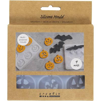 Creativ Company Siliconen vormen, vleermuizen en pompoenen, h: 0,3+0,5 cm, b: 3+8 cm, mat transparant, 2 stuk/ 1 stuk Creativ Company Siliconen vormen, vleermuizen en pompoenen, h: 0,3+0,5 cm, b: 3+8 cm, mat transparant, 2 stuk/ 1 stuk