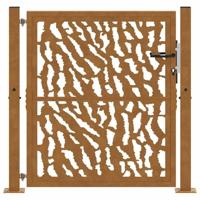 Poort met sporenontwerp 105x105 cm weervast staal - thumbnail