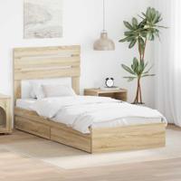 Bedframe met lade Sonoma Eiken 90 x 200 cm Bewerkt hout - thumbnail
