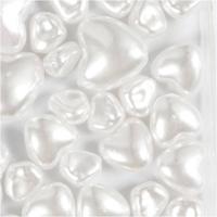 Creativ Company Waskralen, hartjes, d 7-13 mm, gatgrootte 1,3-1,5 mm, ca. 27 stuk, parelmoer, 32 stuk/ 1 doos - thumbnail