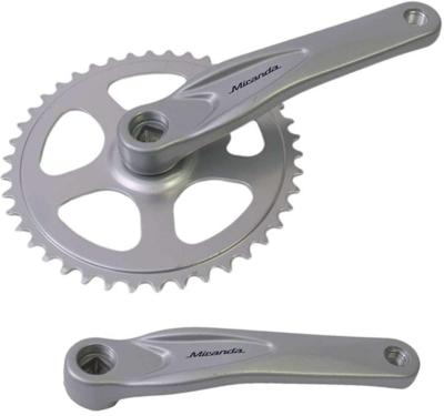 Miranda crankstel alfa 1 42t, cranklengte 170mm. zilver, aluminium, spieloos. kettingblad 3/32