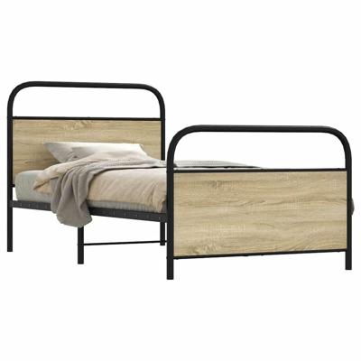 Bedframe zonder matras bewerkt hout sonoma eikenkleur 90x190 cm