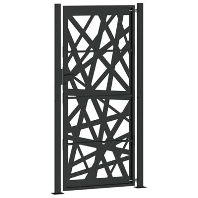 Poort met lichtontwerp 105x205 cm staal zwart