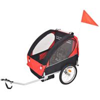 VidaXL Fietstrailer 30 kg zwart en rood - thumbnail