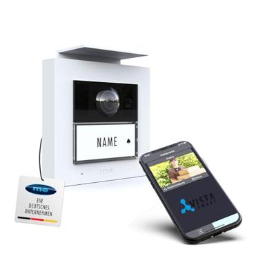 m-e modern-electronics VS-21 W Vistasmart Buitenunit voor Video-deurintercom LAN, WiFi Wit