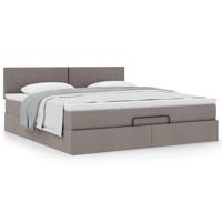 Ottoman bed met matras 180x200cm stof taupe - thumbnail