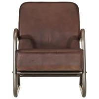 Fauteuil echt leer bruin - thumbnail