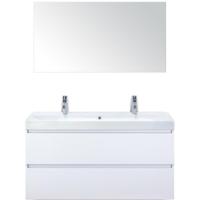 Maxx XL Badmeubelset 120 cm - Wit Hoogglans - Wastafel Just Enkel 2 Kraangaten met Spiegel - thumbnail