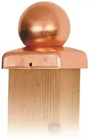Eurofix paalkap+plaat bol 71x71 mm koper - thumbnail