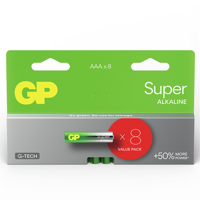 GP Super AAA batterij (potlood) Alkaline 1.5 V 8 stuk(s) - thumbnail