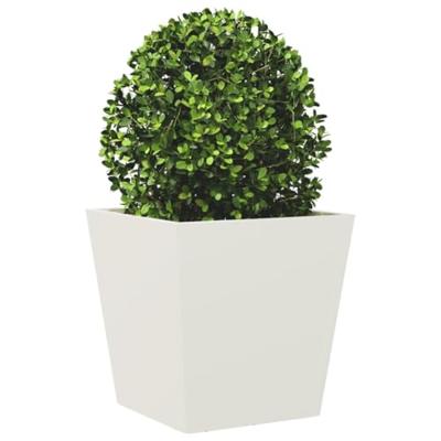 VidaXL Plantenbakken 2 st 40x40x40 cm staal wit VidaXL Plantenbakken 2 st 40x40x40 cm staal wit