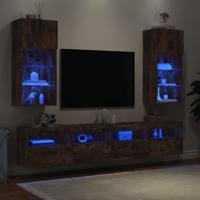 Tv-meubels met LED-verlichting 2 st 40,5x30x90 cm gerookt eiken - thumbnail
