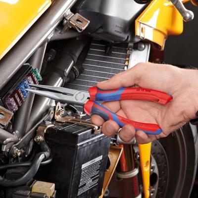 Knipex Platspitse Tang met Zijsnijder (Telefoontang) | 200 mm Lengte | Meer-Componentengrepen | Zwart Geatramenteerd - 26 12 200 SB
