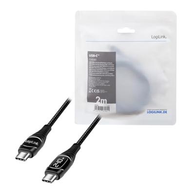 LogiLink CU0185 USB-C-kabel USB 2.0 USB-A stekker 2.00 m Zwart Stekker past op beide manieren