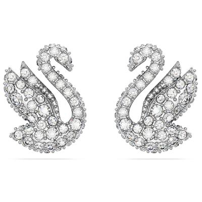 Swarovski 5647873 Oorknoppen Iconic Swan zilverkleurig-wit 10 x 12 mm