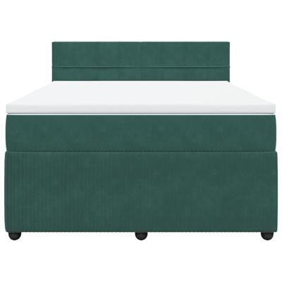 Boxspring met matras fluweel donkergroen 160x200 cm