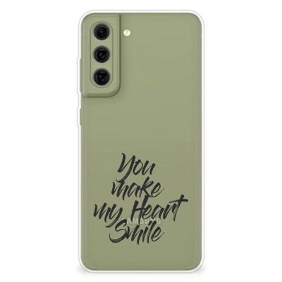 Samsung Galaxy S21FE | Siliconen hoesje | met naam Heart Smile Samsung Galaxy S21FE | Siliconen hoesje | met naam Heart Smile