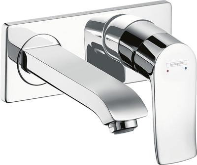 Hansgrohe Metris ééngreeps wastafelmengkraan afbouwdeel LowFlow met voorsprong 165 mm en PushOpen afvoerplug, chroom