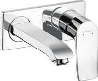 Hansgrohe Metris ééngreeps wastafelmengkraan afbouwdeel LowFlow met voorsprong 165 mm en PushOpen afvoerplug, chroom - thumbnail