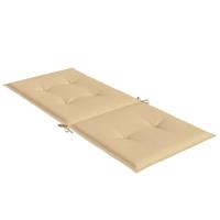Stoelkussens 4 st hoge rug 120x50x4 cm stof gemleerd beige - thumbnail