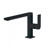 Wastafelmengkraan Tres Loft Colors 1-Hendel Uitloop Recht 15,5 cm Rond Mat Zwart - thumbnail