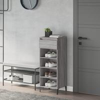 VidaXL Schoenenrek 40x36x105 cm bewerkt hout grijs sonoma eikenkleurig - thumbnail