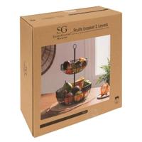 Fruitschaal 5five Simply Smart Zwart Metaal 30 x 30 x 42 cm - thumbnail