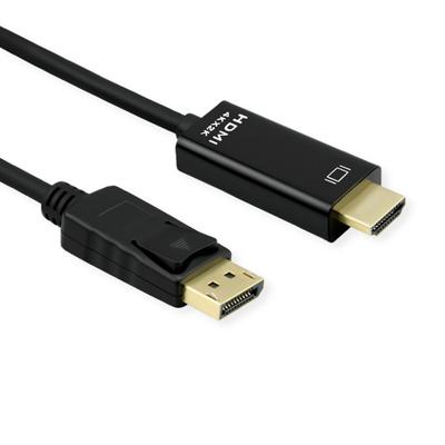 ROLINE DisplayPort Kabel DP - UHDTV, Dun, M/M, zwart, 2 m ROLINE DisplayPort Kabel DP - UHDTV, Dun, M/M, zwart, 2 m