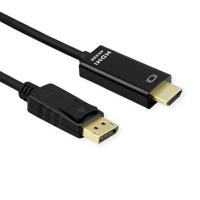 ROLINE DisplayPort Kabel DP - UHDTV, Dun, M/M, zwart, 2 m - thumbnail