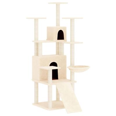 VidaXL Kattenmeubel met sisal krabpalen 154 cm crèmekleurig