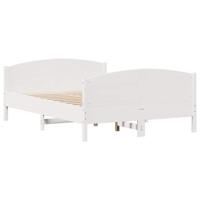 Bedframe zonder matras massief grenenhout wit 140x190 cm - thumbnail