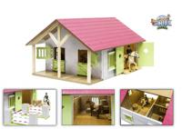 Kids Globe Paardenstal roze met 2 boxen en berging, 1:24 - thumbnail