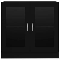 Vitrinekast 82,5x30,5x80 cm spaanplaat zwart - thumbnail