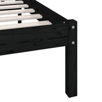 Bedframe massief grenenhout zwart 140x200 cm - thumbnail