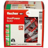 Fischer duopower | universele pluggen | 8x40 mm - 100 stuks - 535455 - thumbnail
