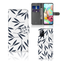 Samsung Galaxy A71 Hoesje Leaves Blue - thumbnail