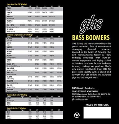 GHS 3135 Shortscale Bass Boomers Light snarenset voor bas GHS 3135 Shortscale Bass Boomers Light snarenset voor bas