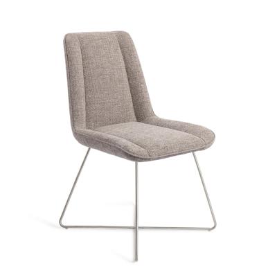 Jesper Home Umedo eetkamerstoel Grainy Greige cross steel