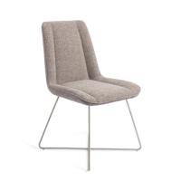Jesper Home Umedo eetkamerstoel Grainy Greige cross steel - thumbnail