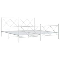 Bedframe met hoofd- en voeteneinde metaal wit 180x200 cm - thumbnail