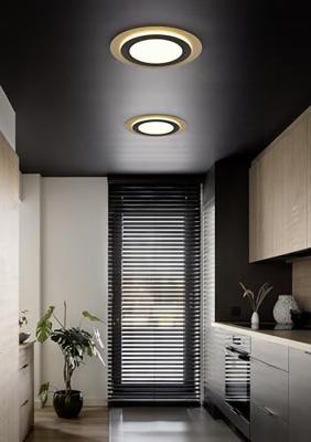 Trio Ronde design plafondlampMorgan zwart met goud - 641519280