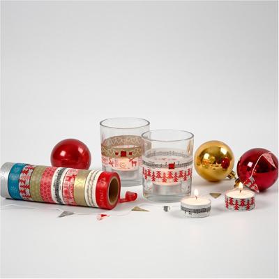 Creativ Company Masking tape, kerstmis, b: 15 mm, 10x10 m/ 1 doos