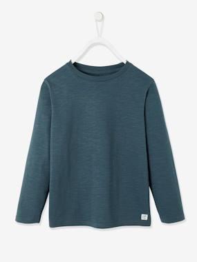 Personaliseerbare gekleurd T-shirt voor jongens met lange mouwen blauw