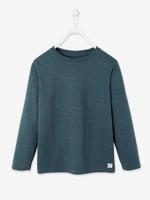 Personaliseerbare gekleurd T-shirt voor jongens met lange mouwen blauw - thumbnail